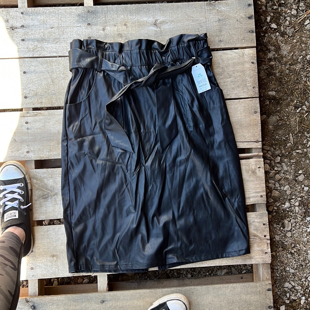 Faux leather skirt